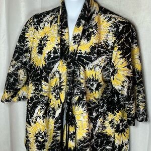 Vibrant Black and Yellow Floral Jacket